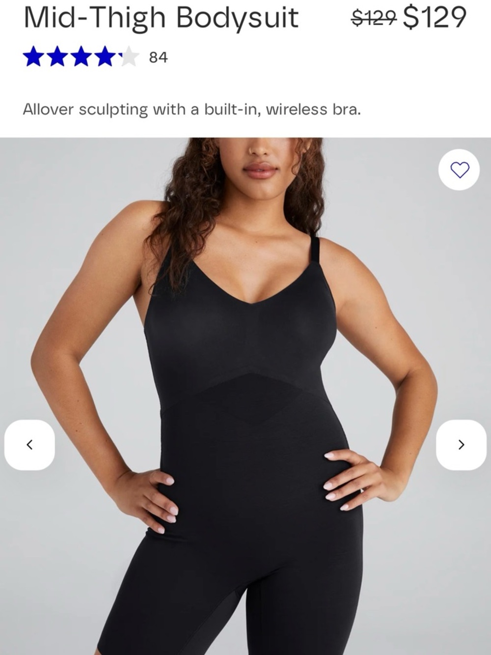 Honeylove Mid-Thigh Bodysuit Shapewear - Black